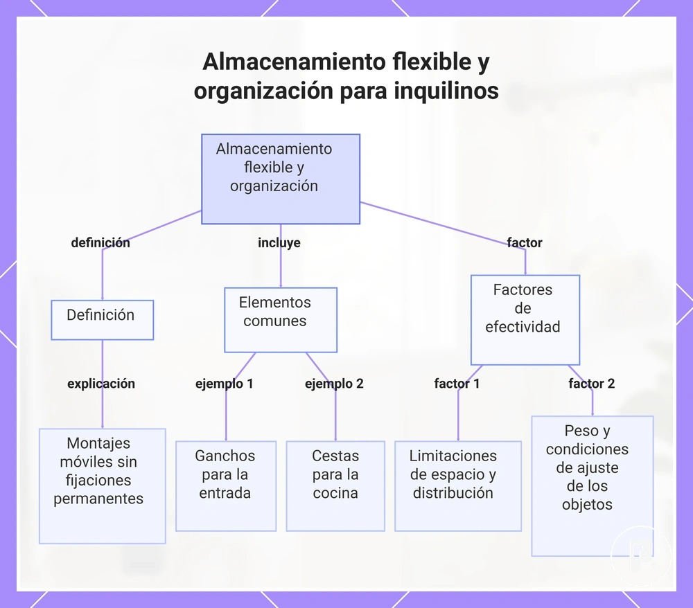 Almacenamiento flexible y organización para inquilinos