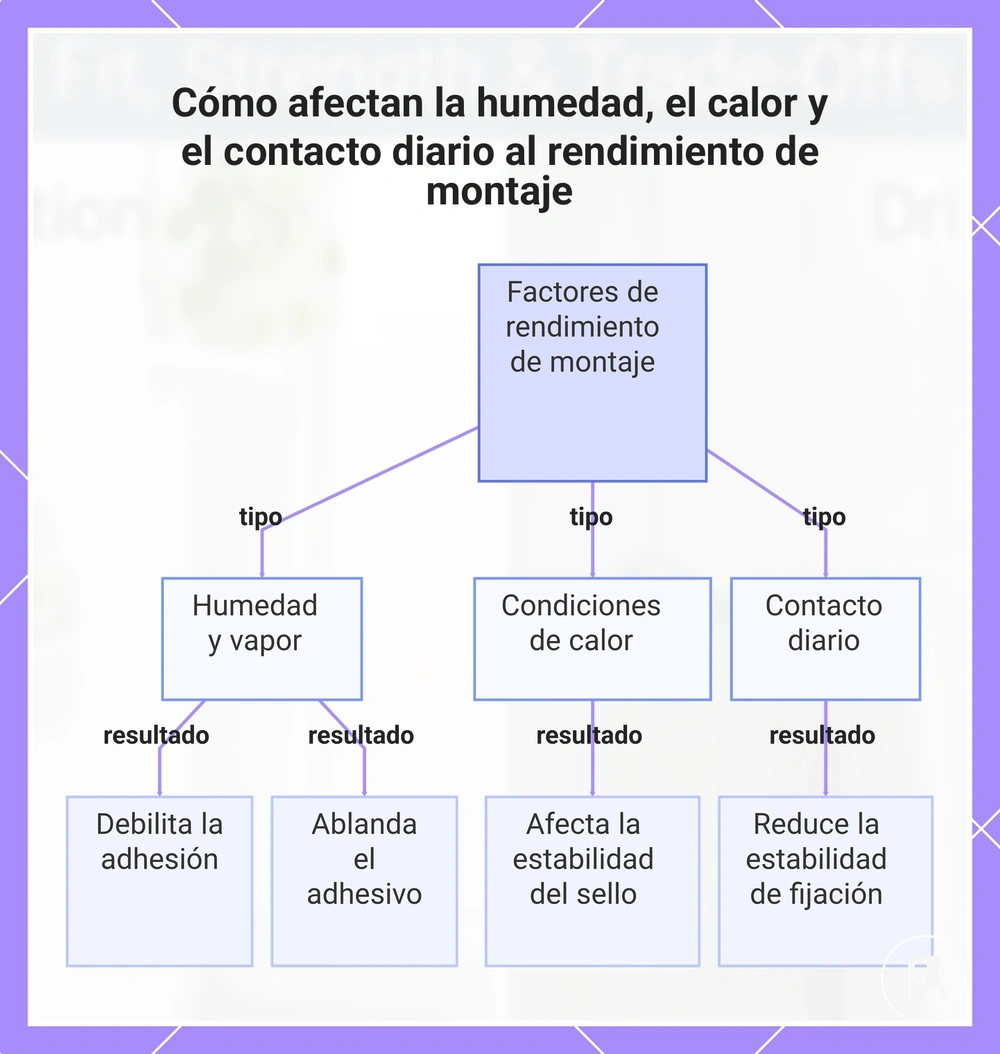 Cómo afectan la humedad, el calor y el contacto diario al rendimiento de montaje