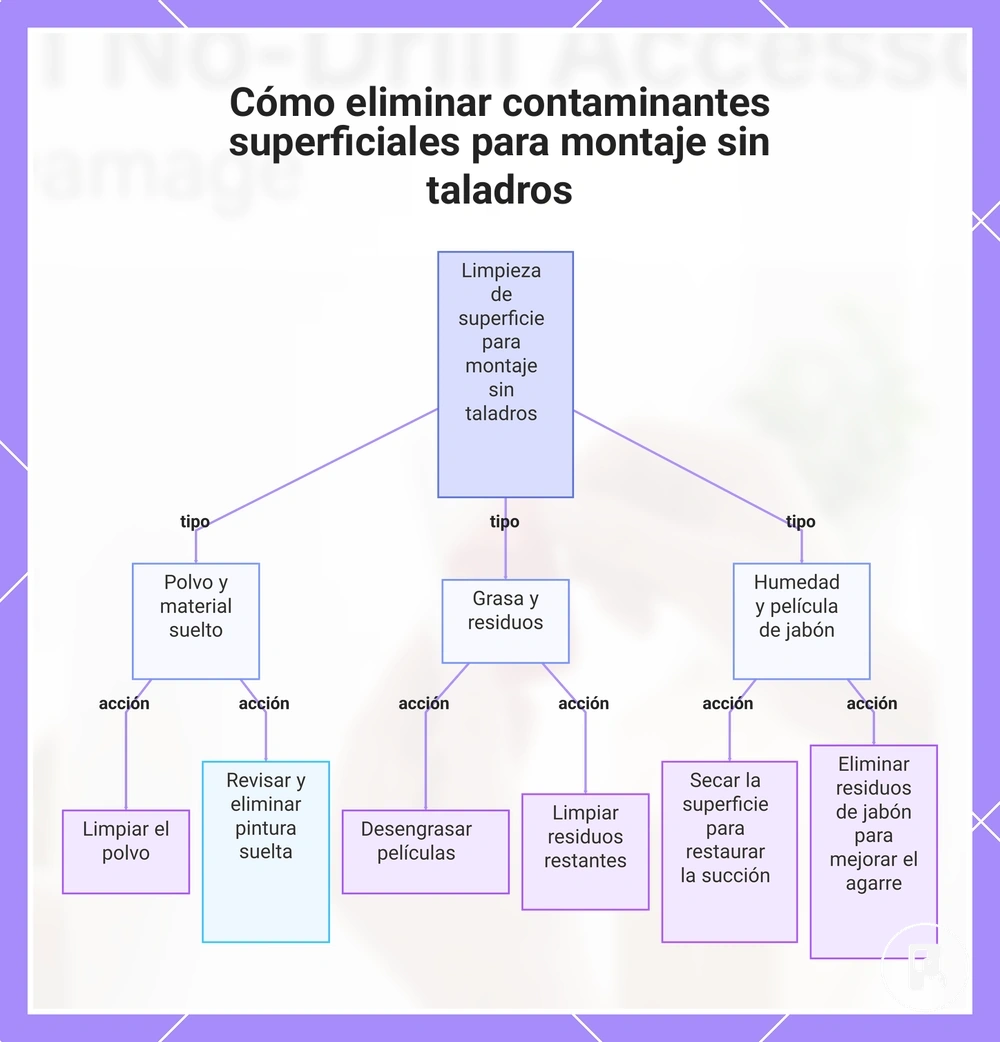 Cómo eliminar contaminantes superficiales para montaje sin taladros
