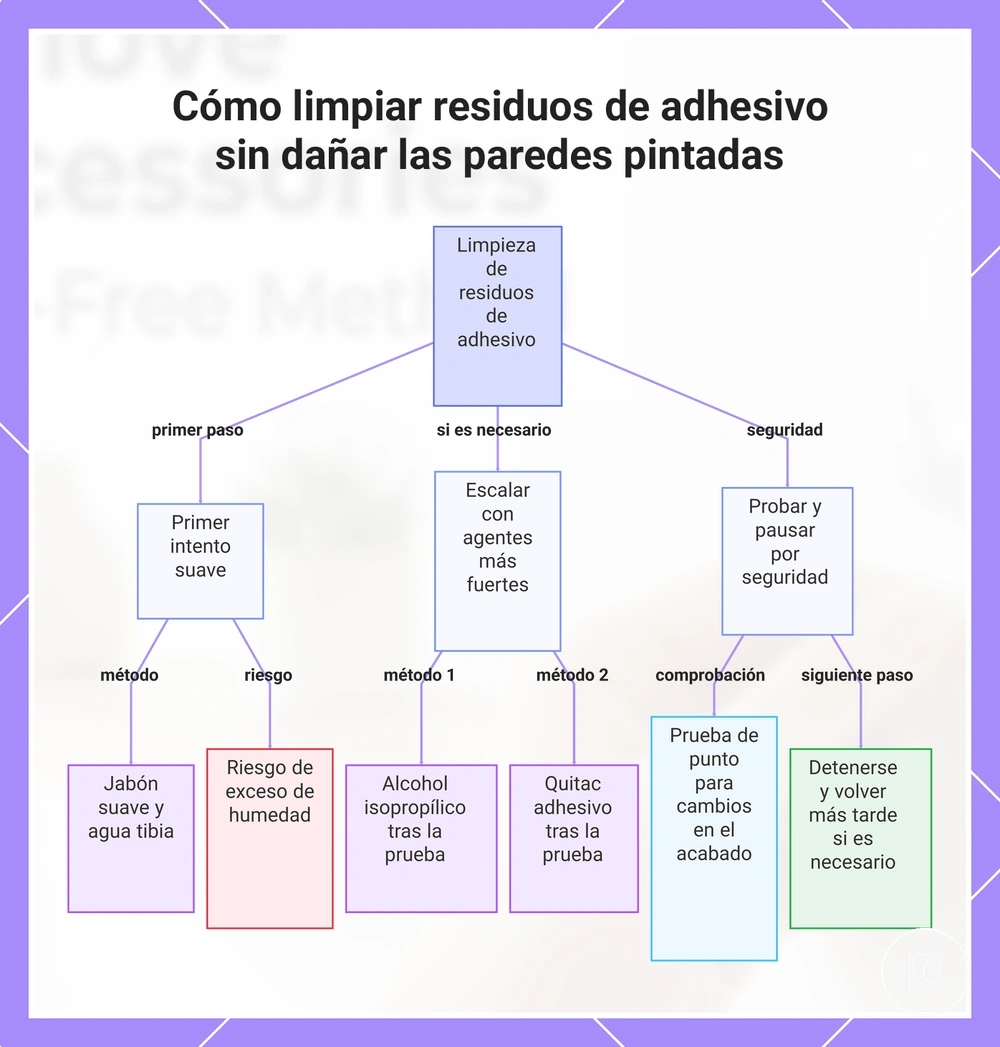 Cómo limpiar residuos de adhesivo sin dañar las paredes pintadas
