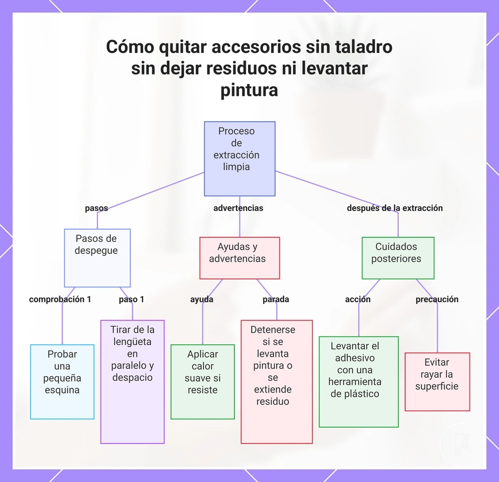 Cómo quitar accesorios sin taladro sin dejar residuos ni levantar pintura
