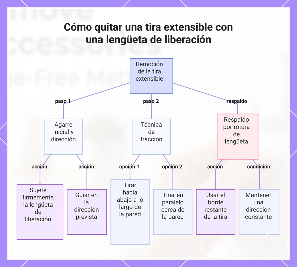 Cómo quitar una tira extensible con una lengüeta de liberación