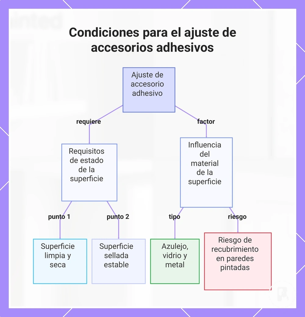 Condiciones para el ajuste de accesorios adhesivos