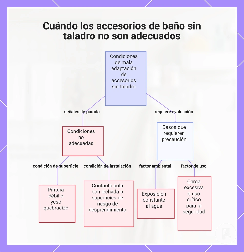 Cuándo los accesorios de baño sin taladro no son adecuados