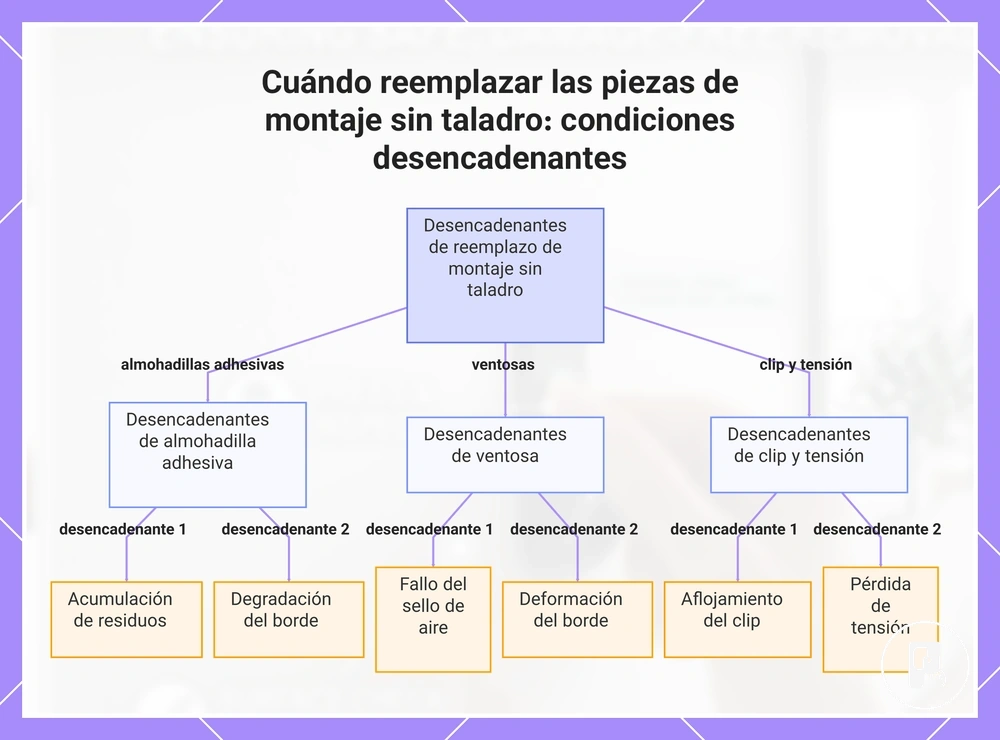 Cuándo reemplazar las piezas de montaje sin taladro: condiciones desencadenantes