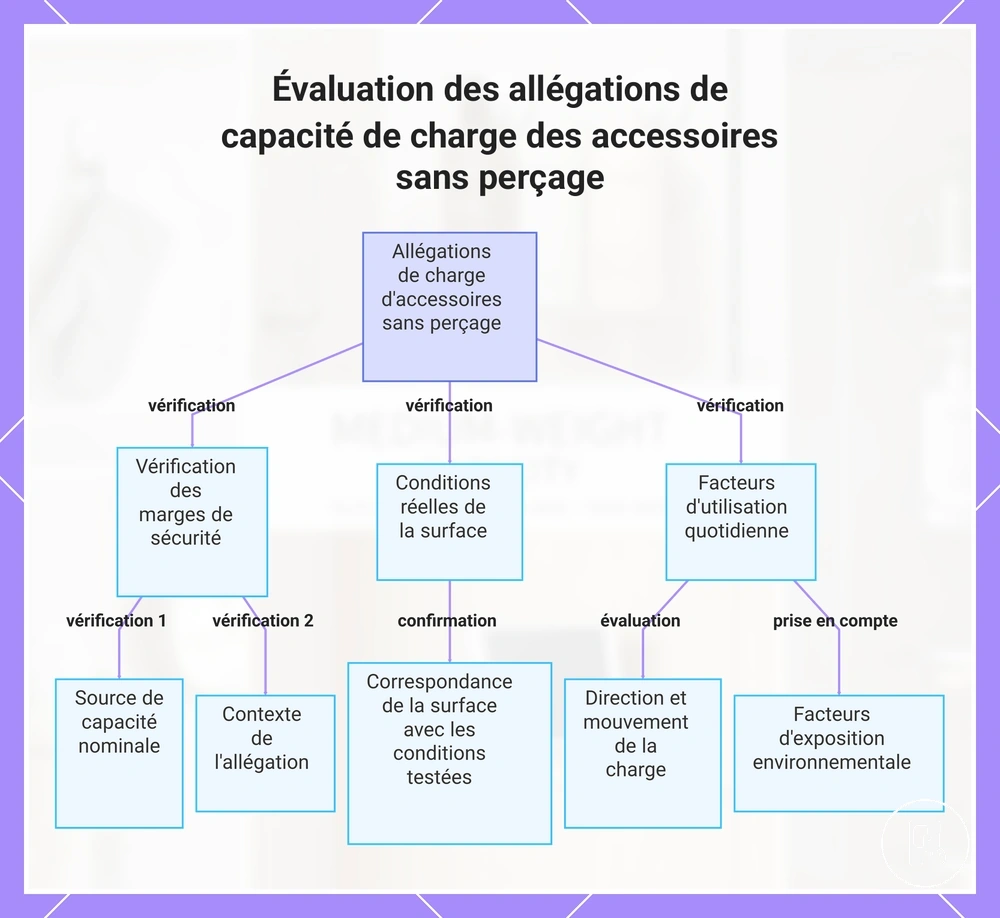 Évaluation des allégations de capacité de charge des accessoires sans perçage