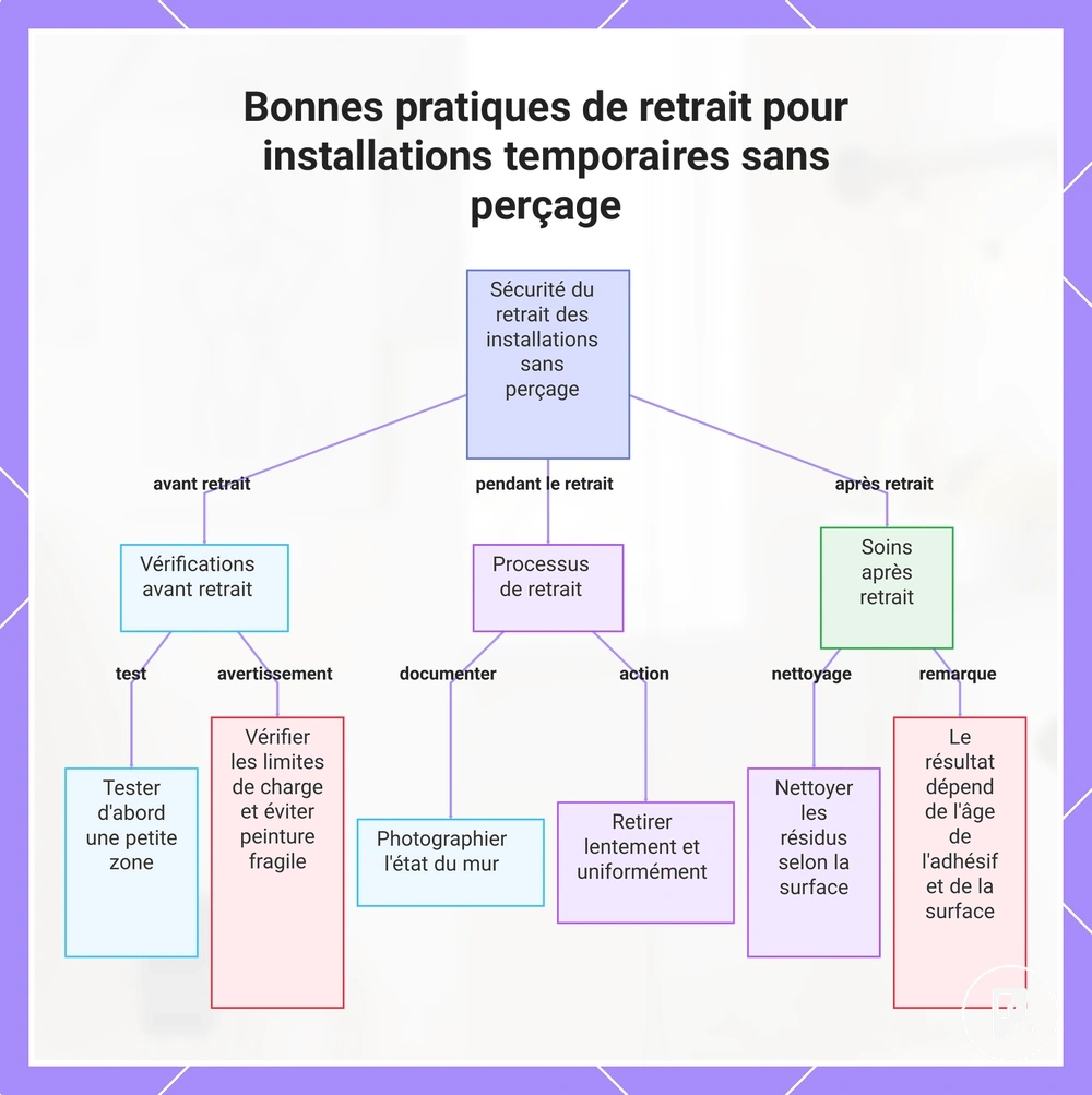 Bonnes pratiques de retrait pour installations temporaires sans perçage
