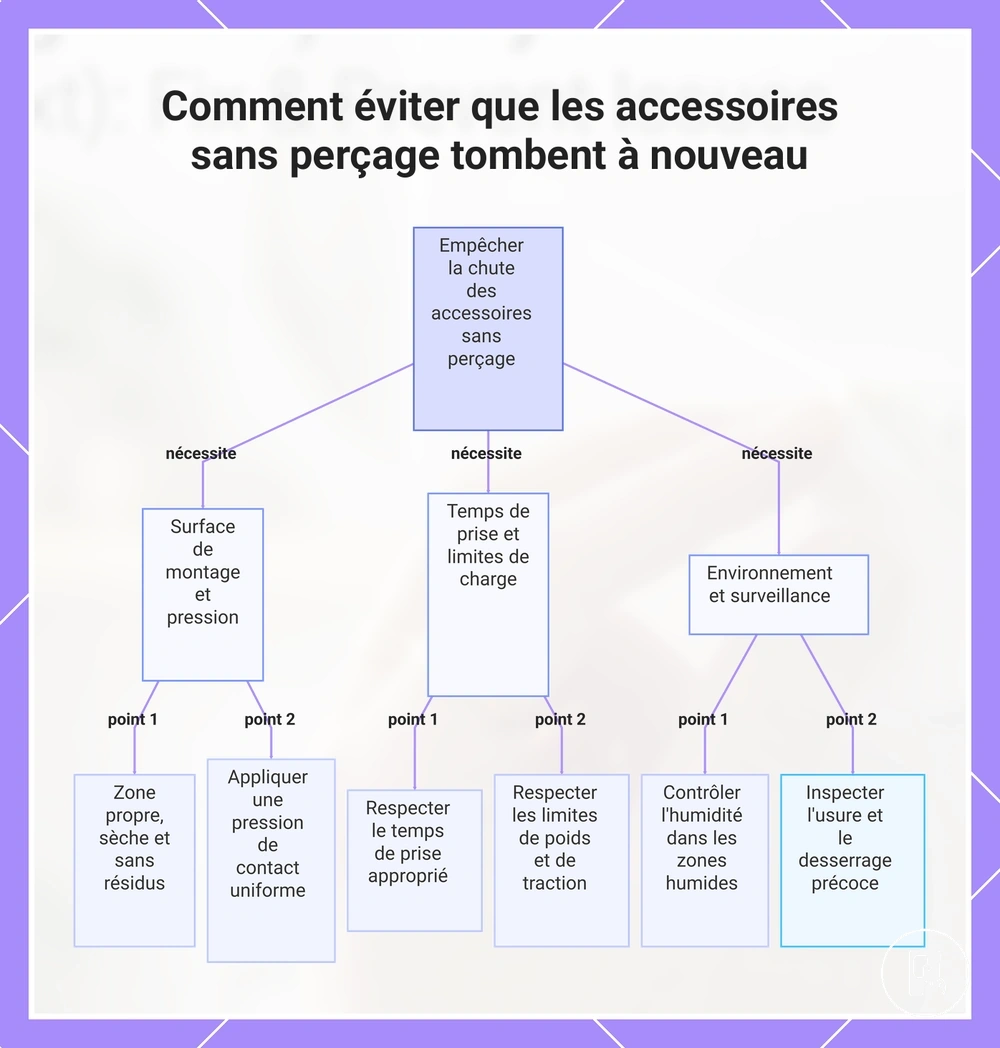 Comment éviter que les accessoires sans perçage tombent à nouveau