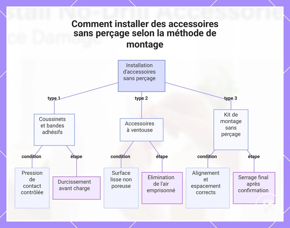 Comment installer des accessoires sans perçage selon la méthode de montage