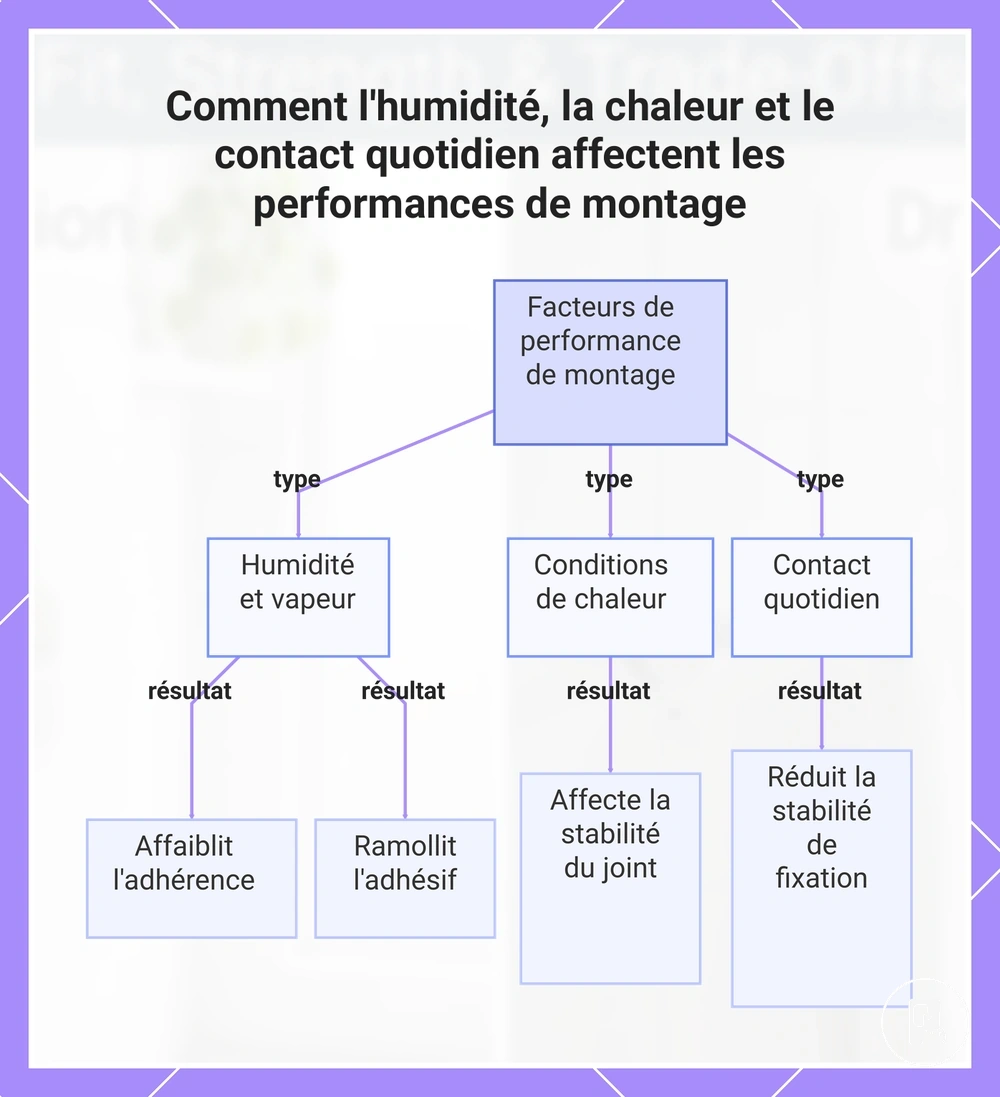 Comment l'humidité, la chaleur et le contact quotidien affectent les performances de montage
