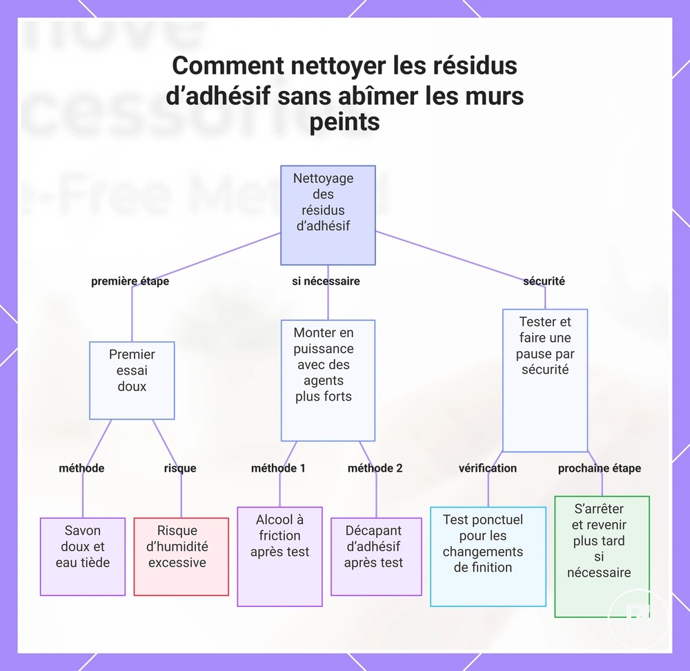 Comment nettoyer les résidus d’adhésif sans abîmer les murs peints