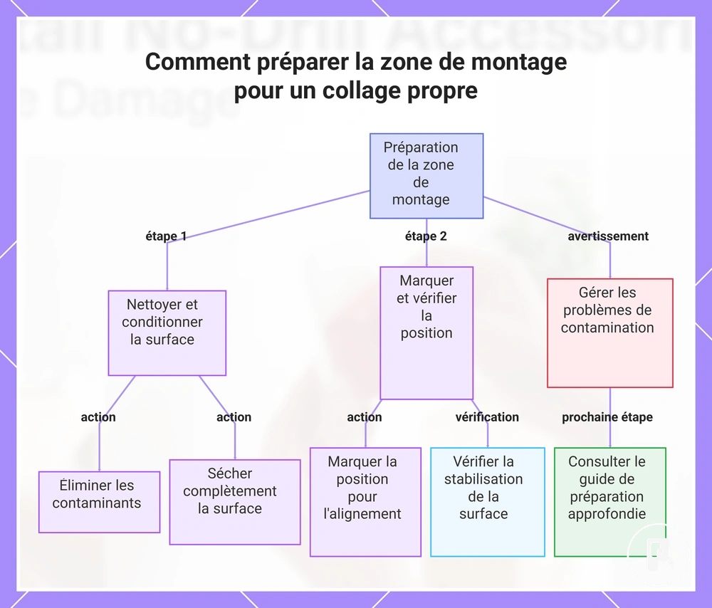 Comment préparer la zone de montage pour un collage propre