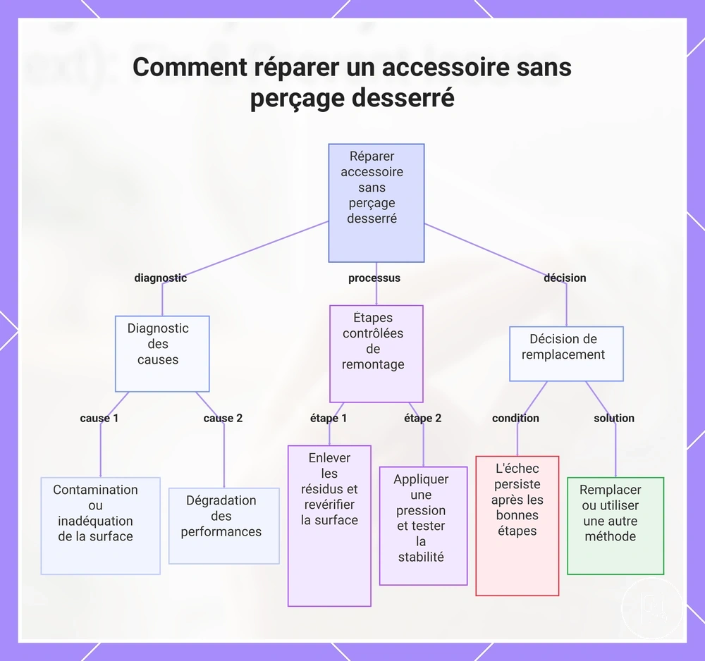 Comment réparer un accessoire sans perçage desserré