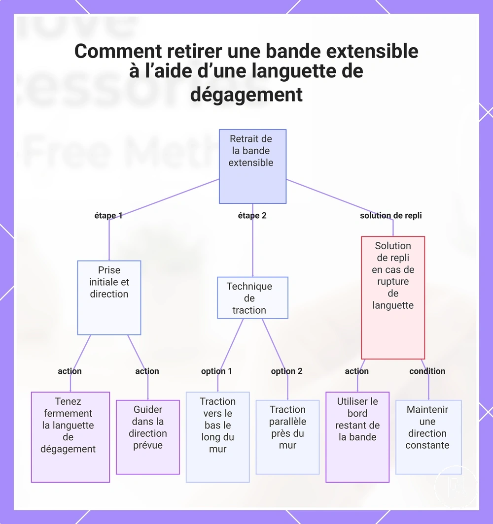 Comment retirer une bande extensible à l’aide d’une languette de dégagement