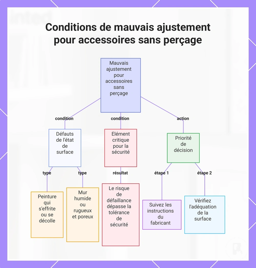 Conditions de mauvais ajustement pour accessoires sans perçage