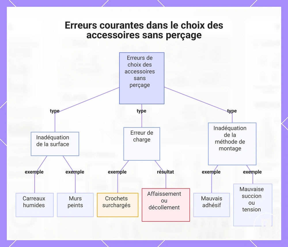 Erreurs courantes dans le choix des accessoires sans perçage