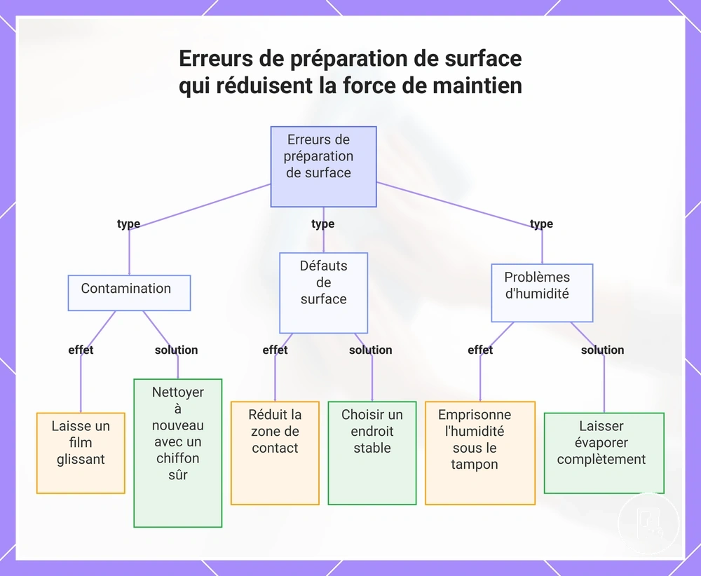 Erreurs de préparation de surface qui réduisent la force de maintien