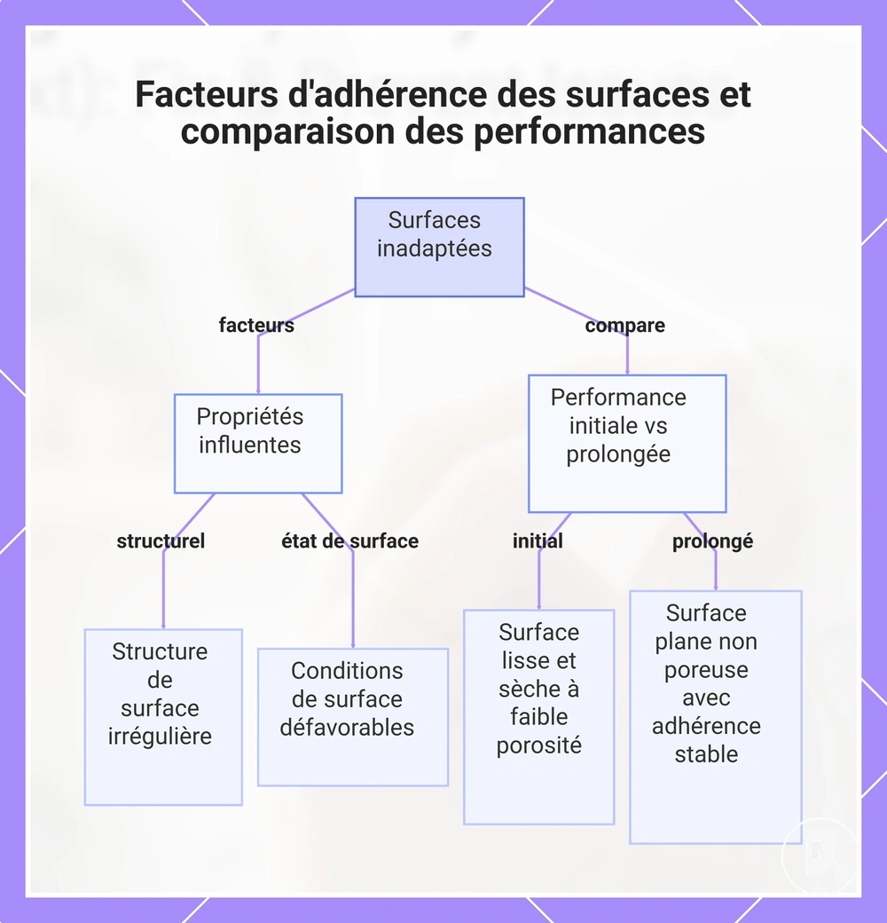 Facteurs d'adhérence des surfaces et comparaison des performances