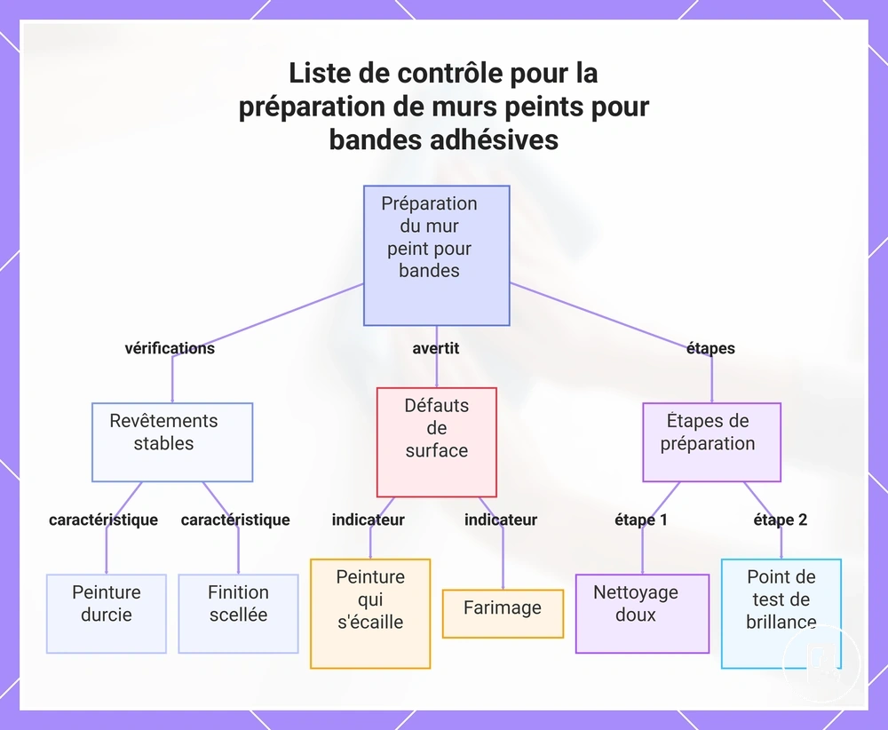 Liste de contrôle pour la préparation de murs peints pour bandes adhésives