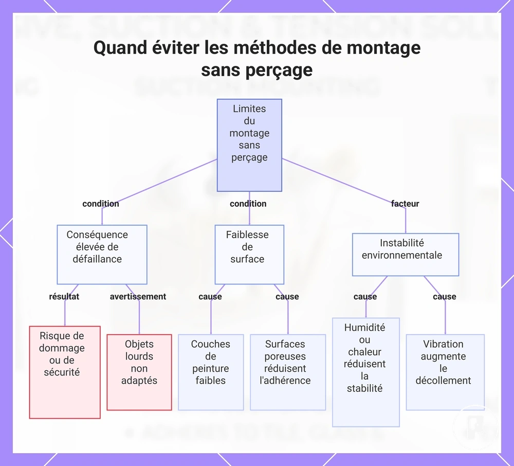 Quand éviter les méthodes de montage sans perçage