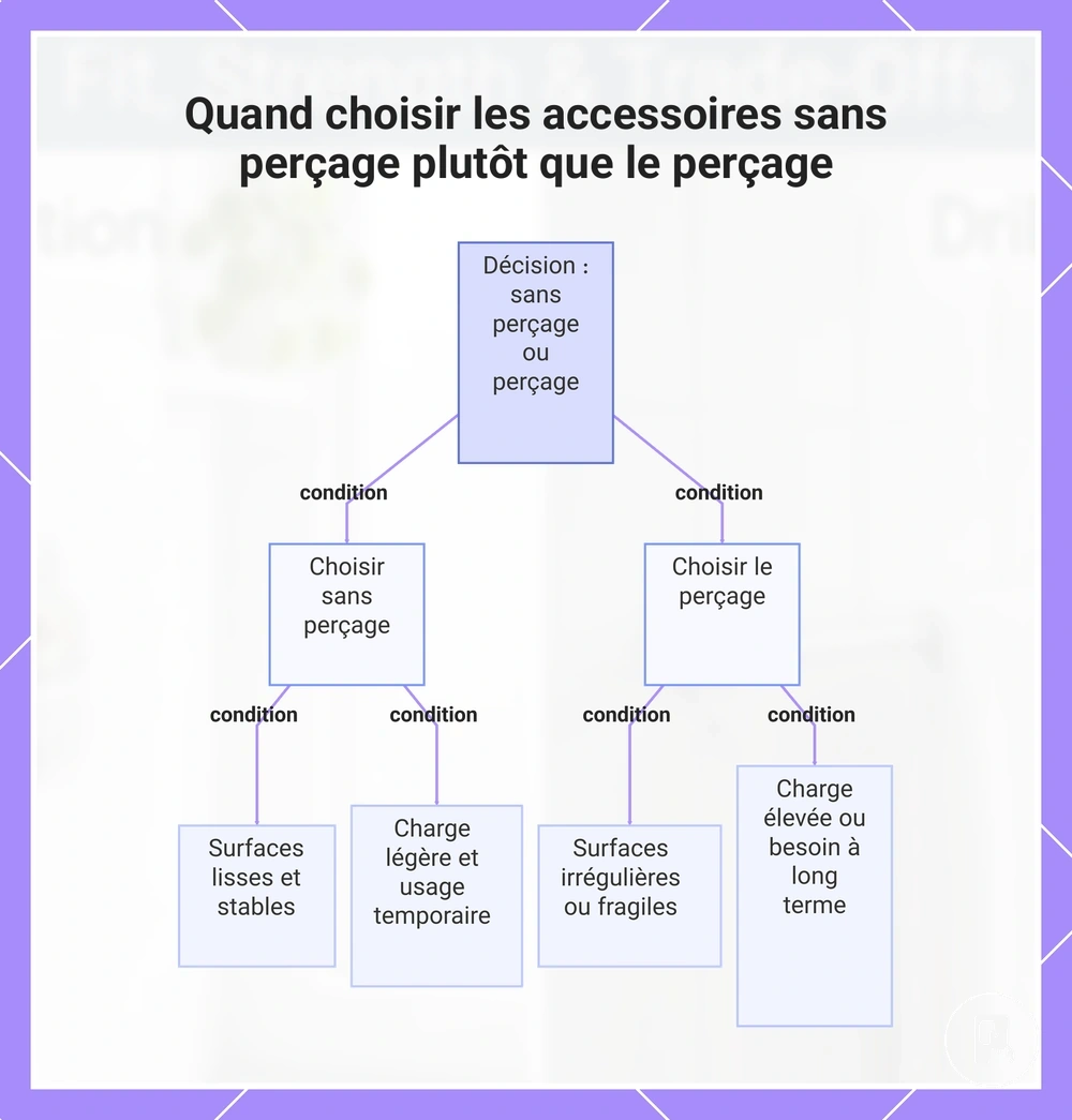 Quand choisir les accessoires sans perçage plutôt que le perçage