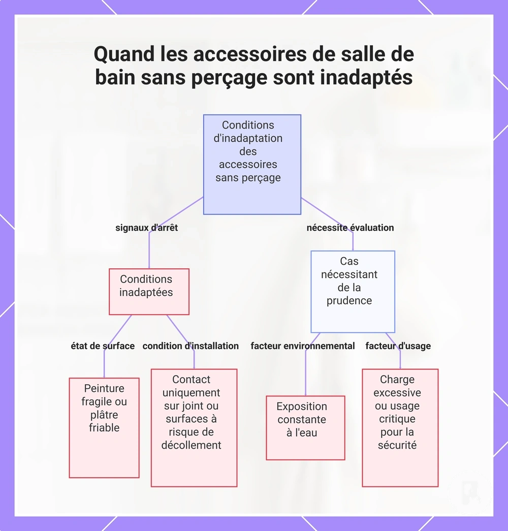 Quand les accessoires de salle de bain sans perçage sont inadaptés