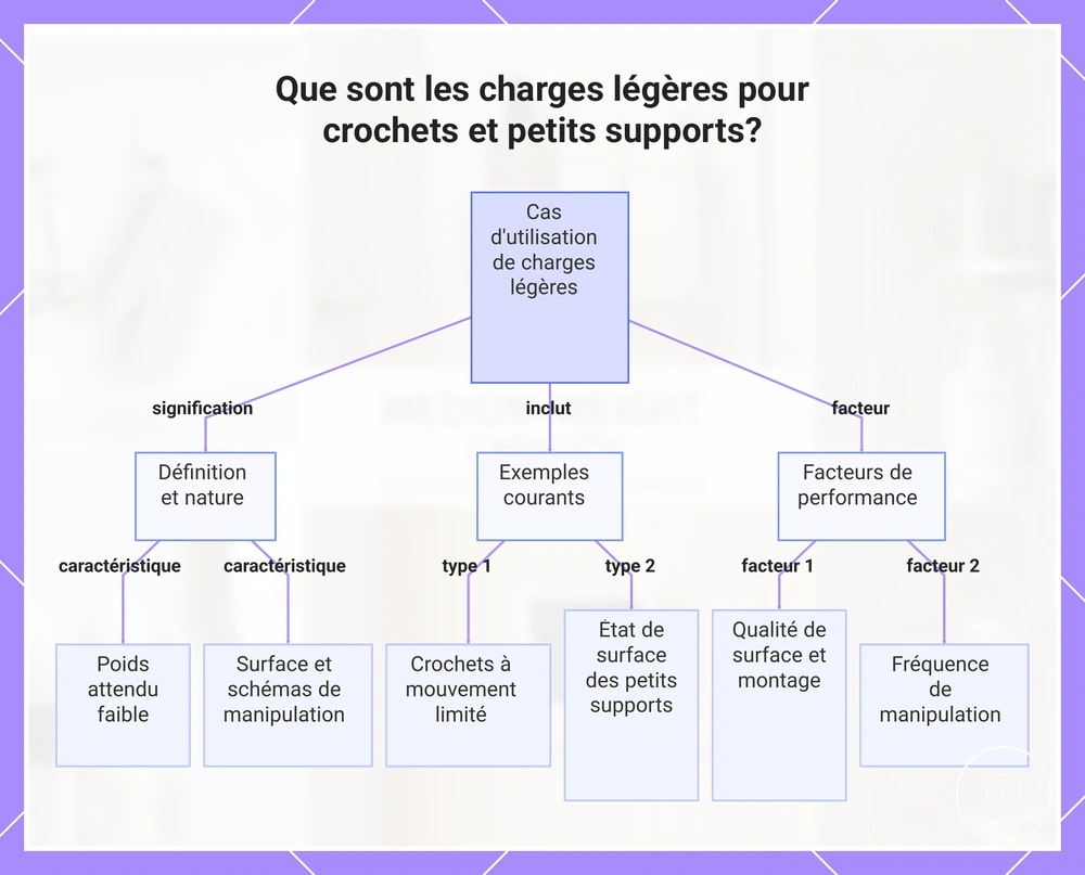 Que sont les charges légères pour crochets et petits supports?