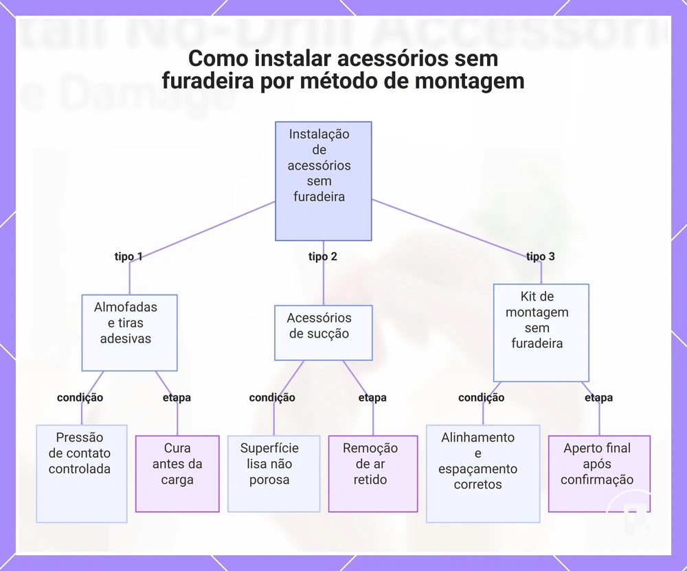 Como instalar acessórios sem furadeira por método de montagem