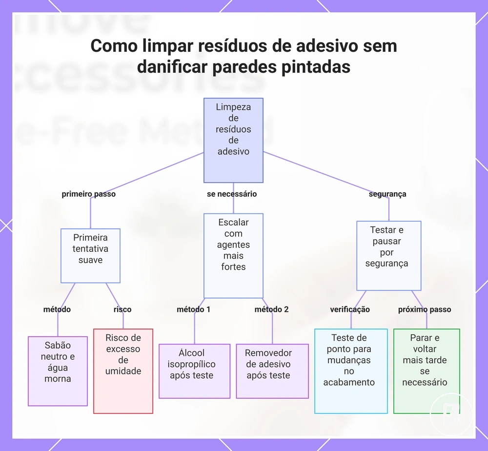 Como limpar resíduos de adesivo sem danificar paredes pintadas