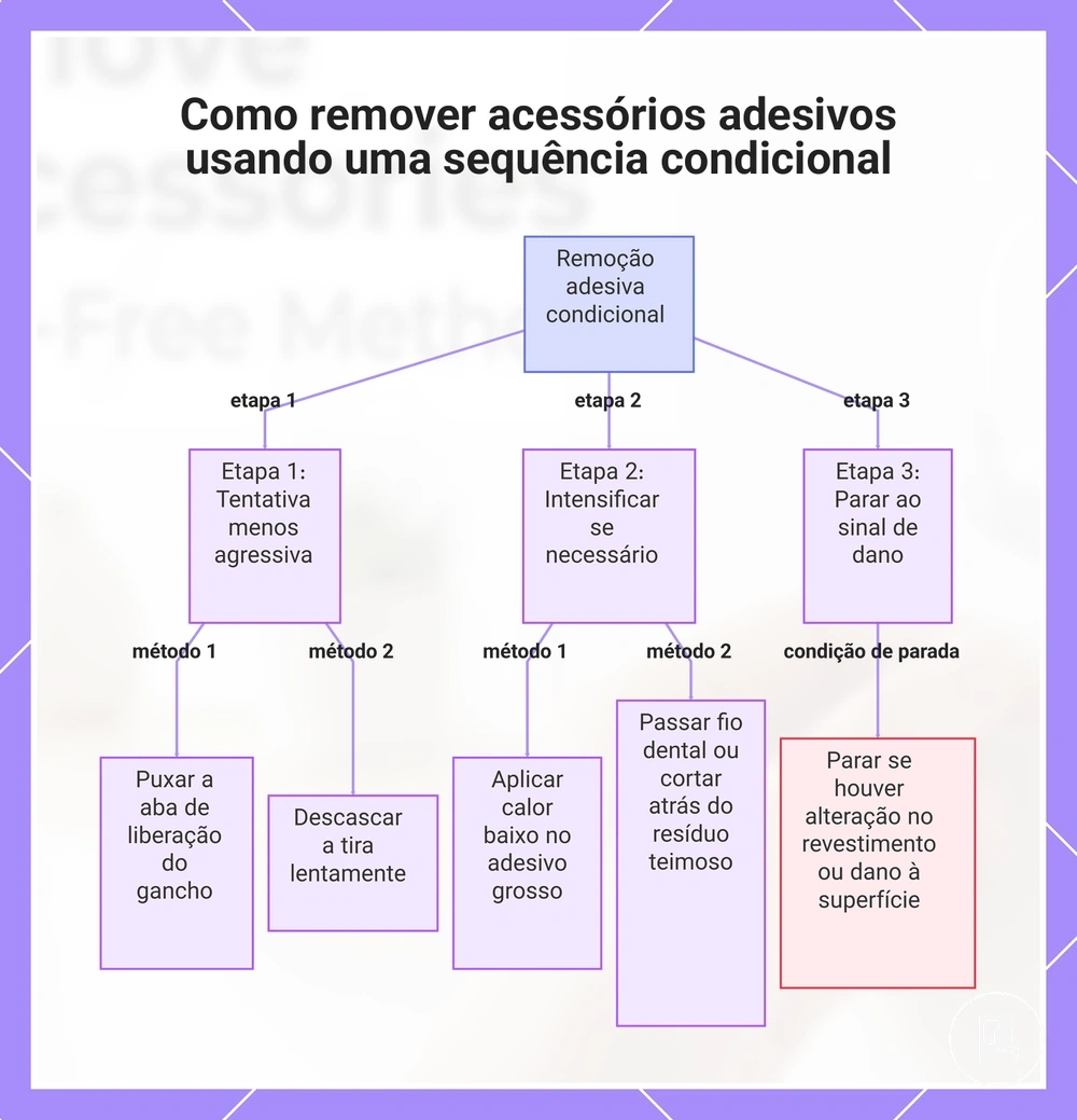 Como remover acessórios adesivos usando uma sequência condicional