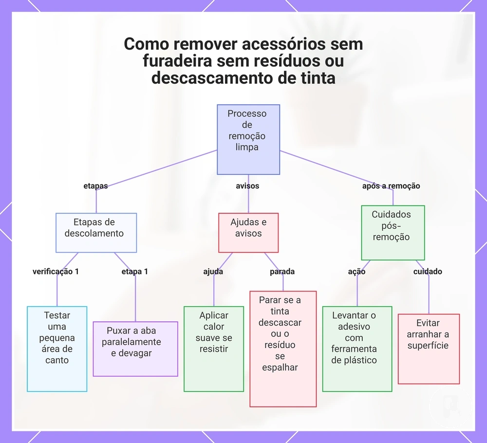 Como remover acessórios sem furadeira sem resíduos ou descascamento de tinta