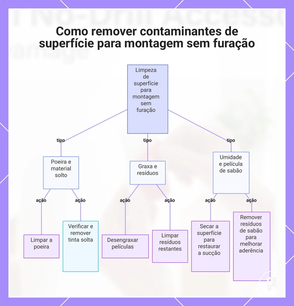 Como remover contaminantes de superfície para montagem sem furação