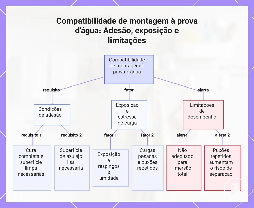 Compatibilidade de montagem à prova d'água: Adesão, exposição e limitações
