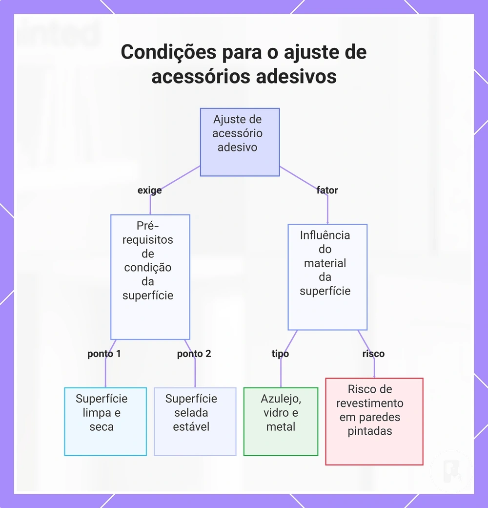 Condições para o ajuste de acessórios adesivos