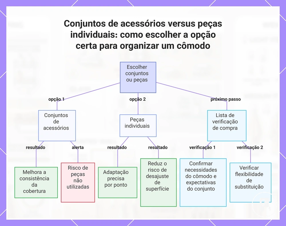Conjuntos de acessórios versus peças individuais: como escolher a opção certa para organizar um cômodo