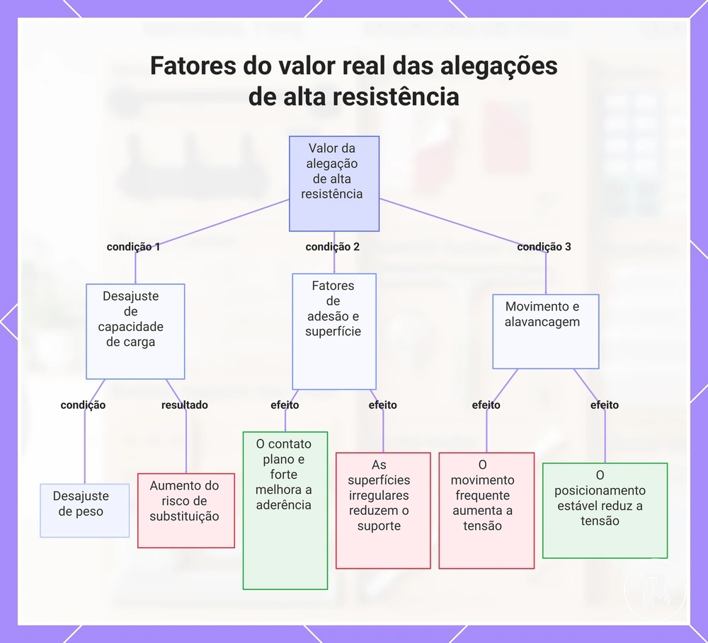 Fatores do valor real das alegações de alta resistência