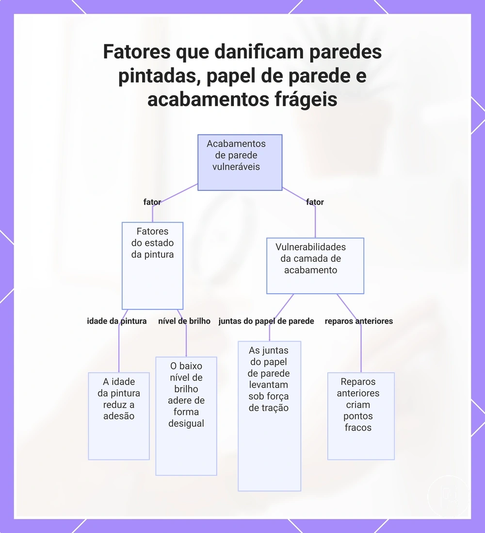 Fatores que danificam paredes pintadas, papel de parede e acabamentos frágeis
