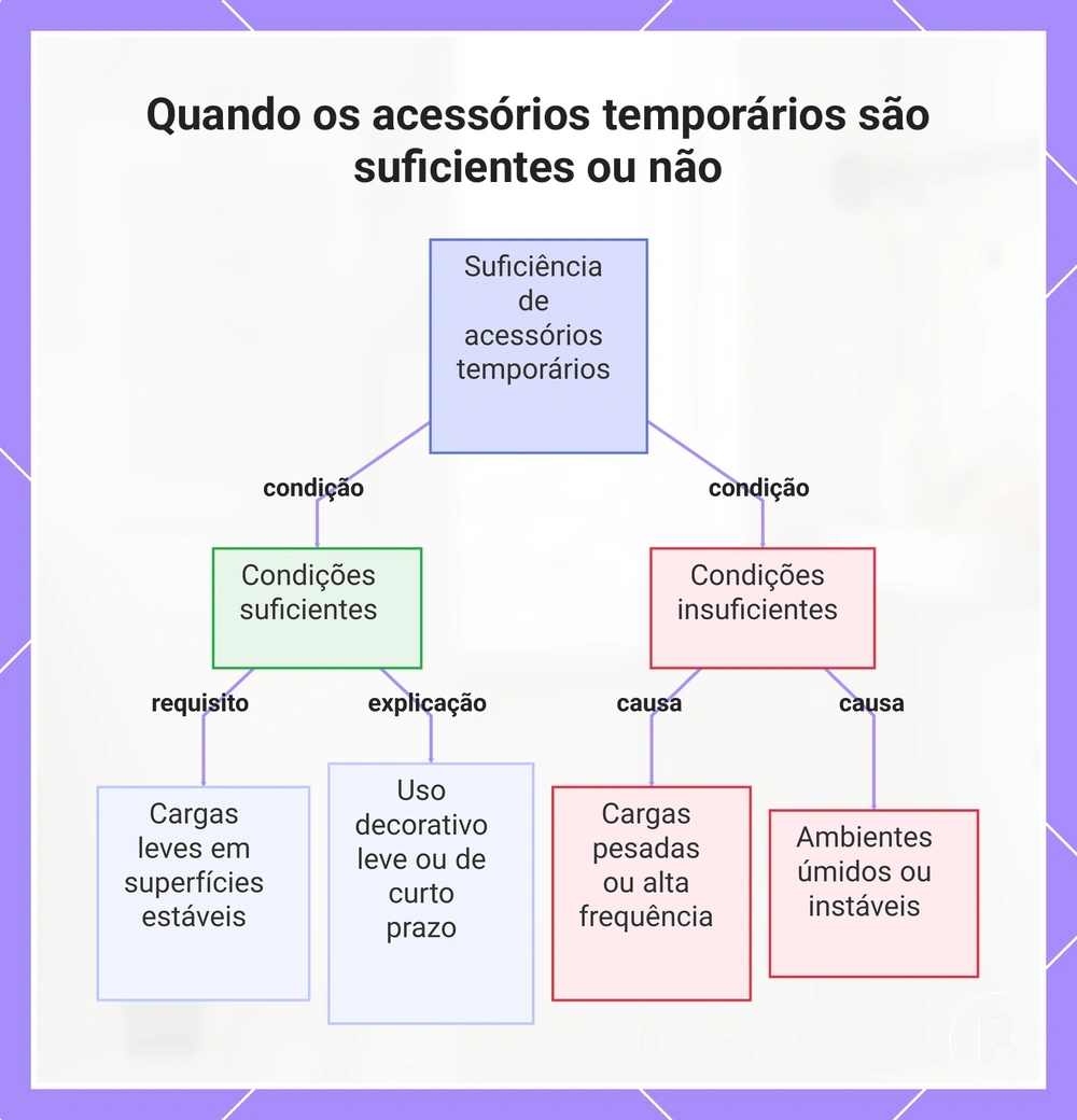 Quando os acessórios temporários são suficientes ou não