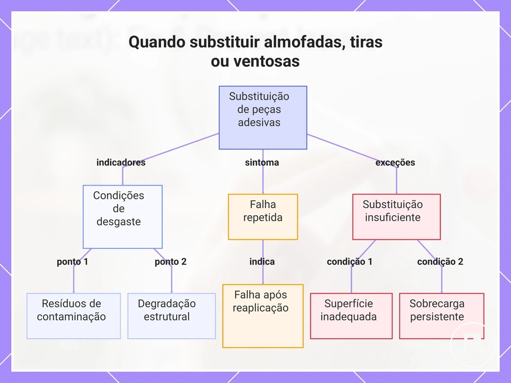 Quando substituir almofadas, tiras ou ventosas