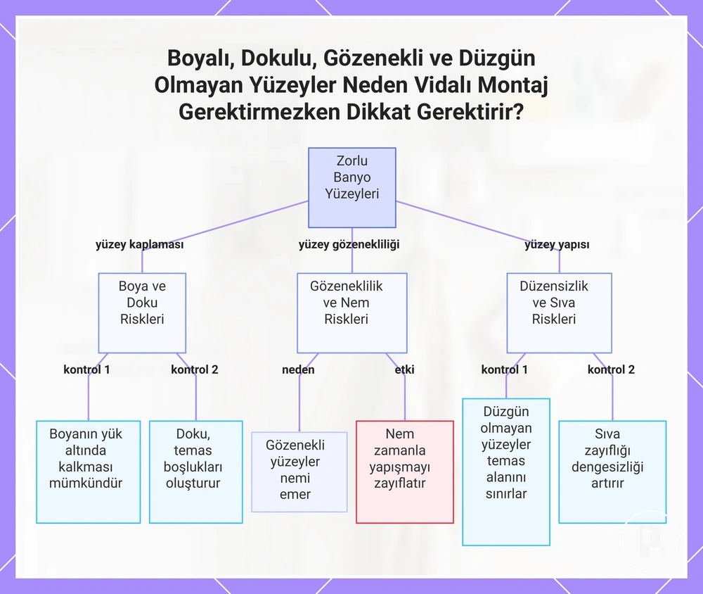 Boyalı, Dokulu, Gözenekli ve Düzgün Olmayan Yüzeyler Neden Vidalı Montaj Gerektirmezken Dikkat Gerektirir?