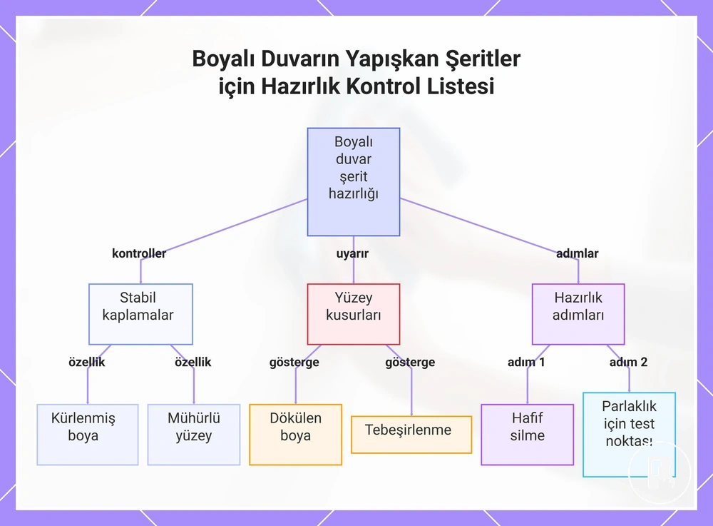 Boyalı Duvarın Yapışkan Şeritler için Hazırlık Kontrol Listesi