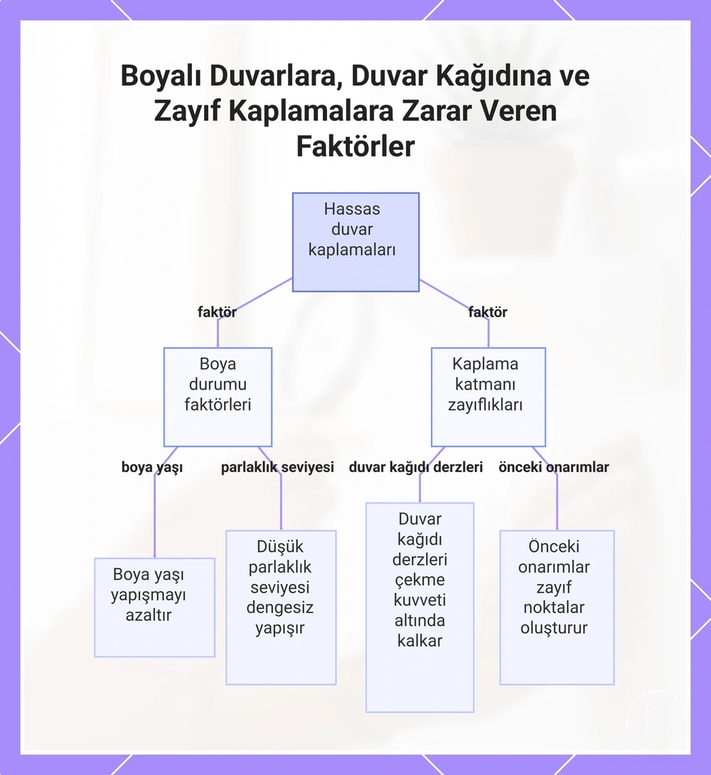 Boyalı Duvarlara, Duvar Kağıdına ve Zayıf Kaplamalara Zarar Veren Faktörler