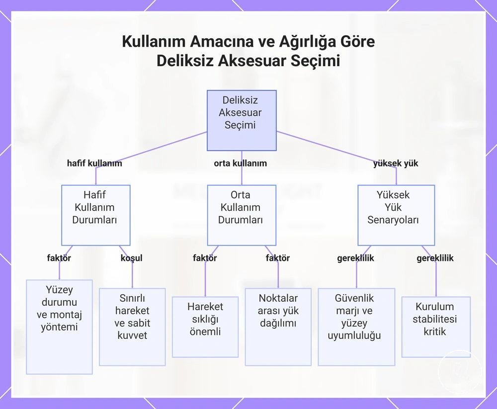 Kullanım Amacına ve Ağırlığa Göre Deliksiz Aksesuar Seçimi