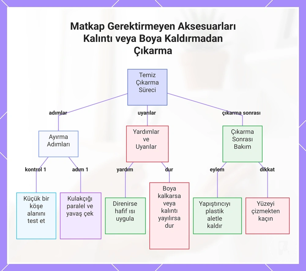 Matkap Gerektirmeyen Aksesuarları Kalıntı veya Boya Kaldırmadan Çıkarma