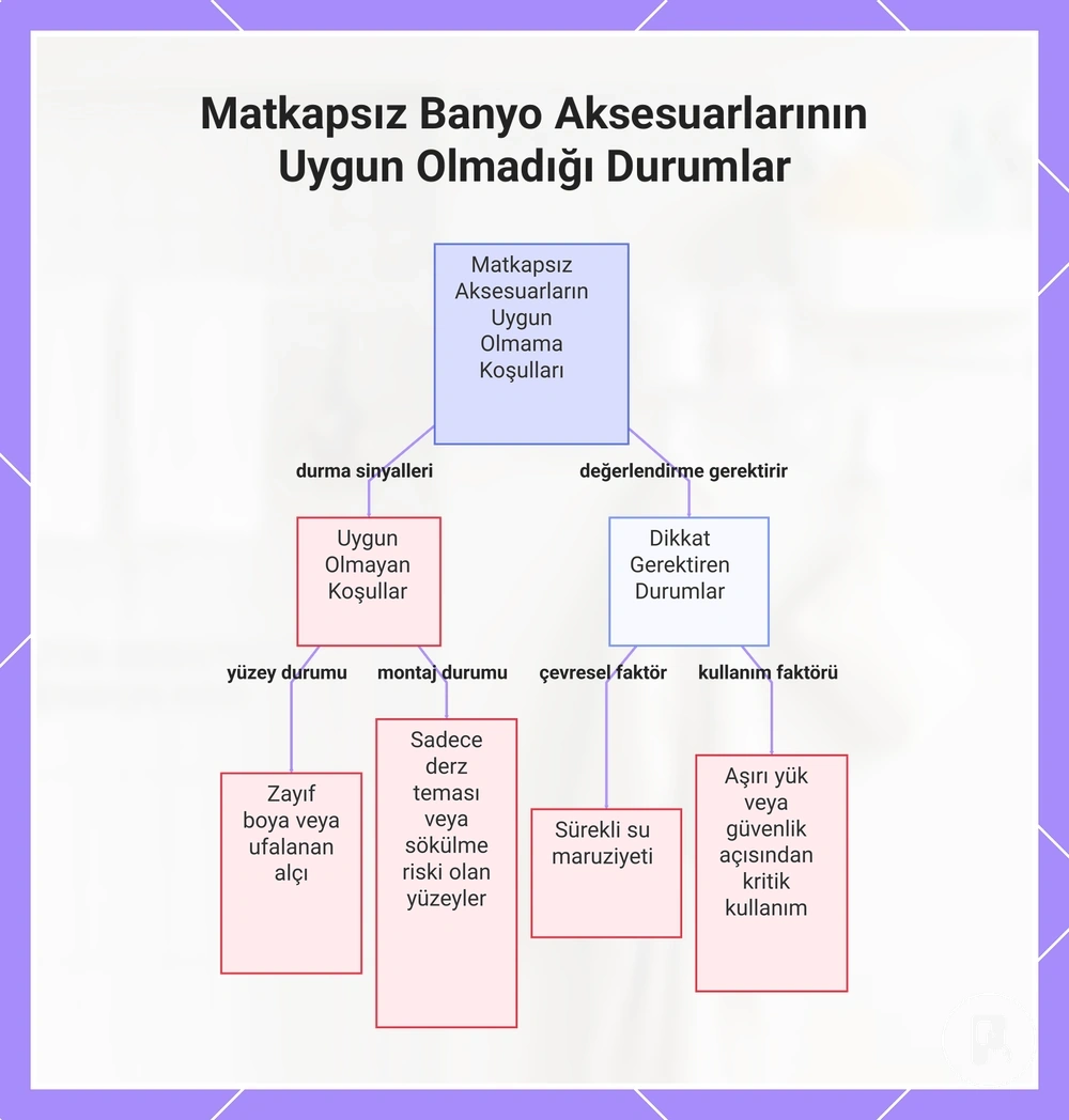 Matkapsız Banyo Aksesuarlarının Uygun Olmadığı Durumlar