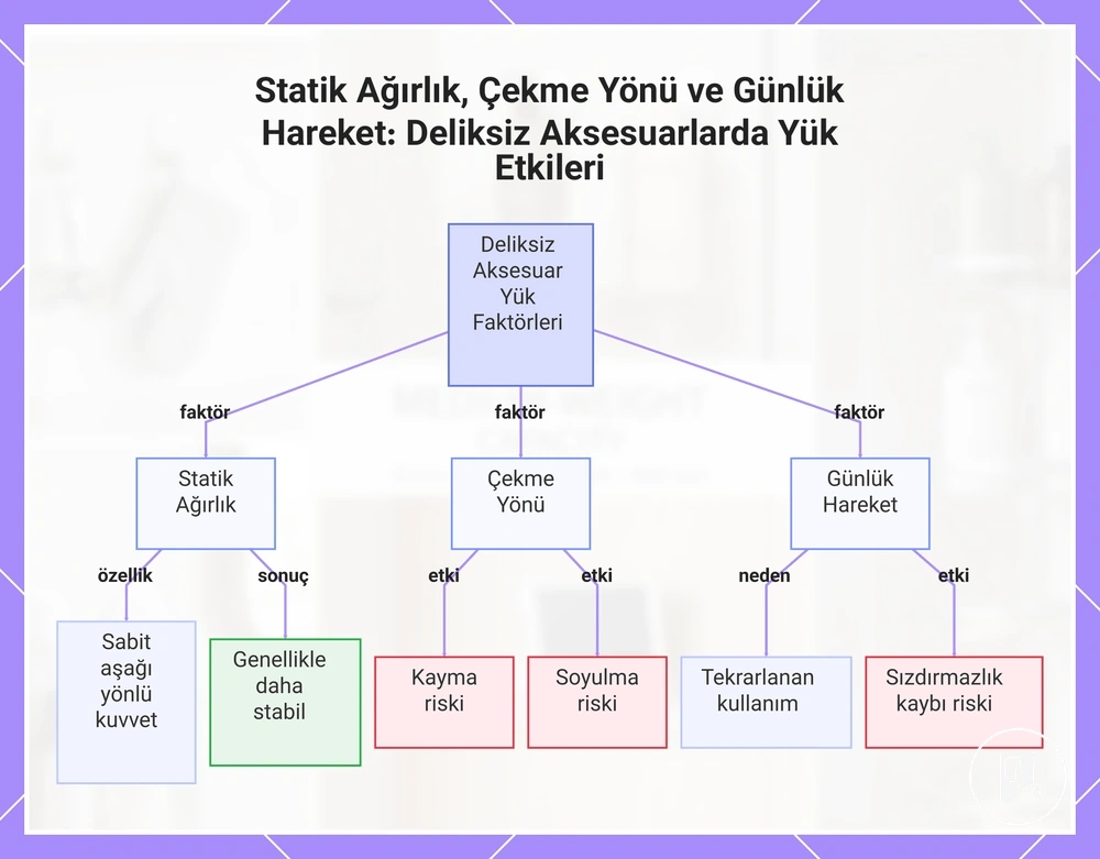 Statik Ağırlık, Çekme Yönü ve Günlük Hareket: Deliksiz Aksesuarlarda Yük Etkileri