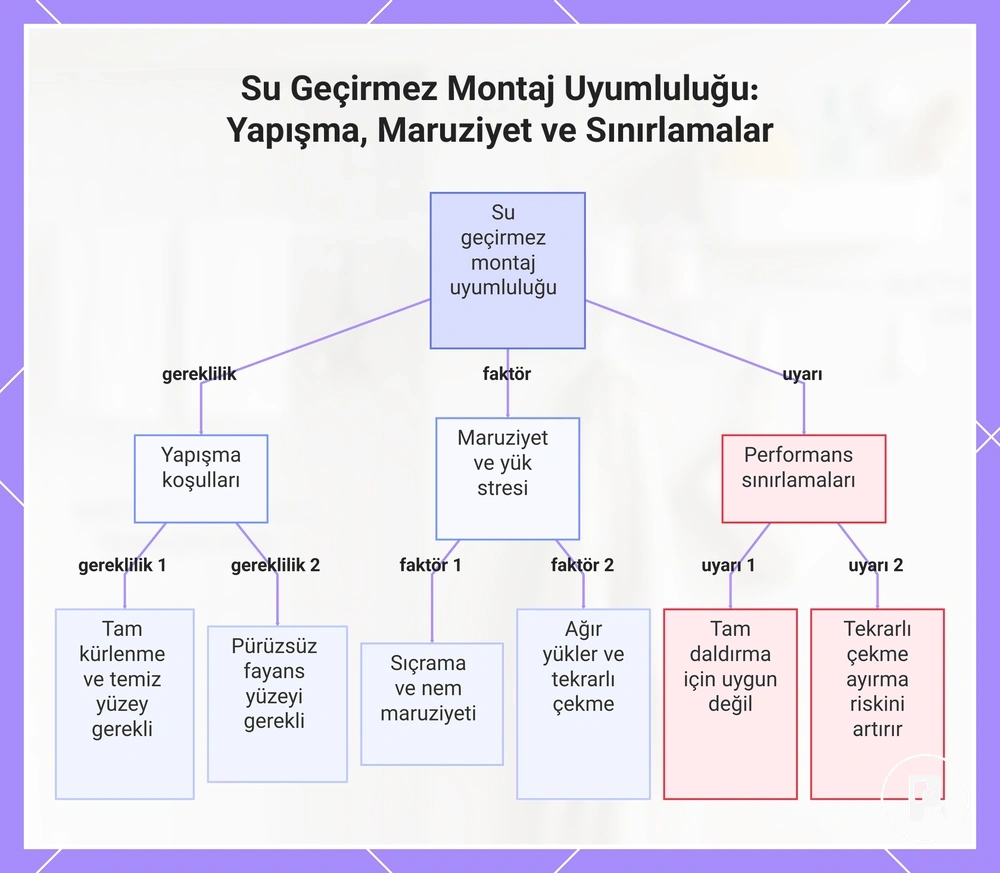 Su Geçirmez Montaj Uyumluluğu: Yapışma, Maruziyet ve Sınırlamalar