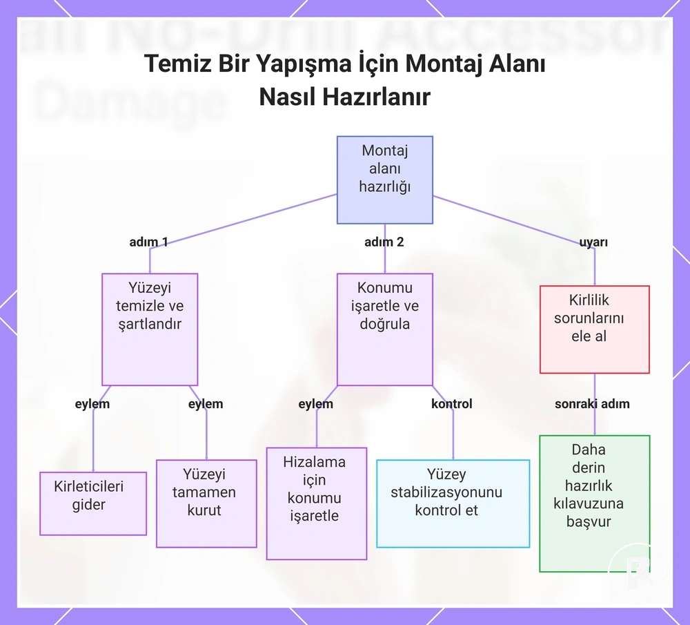 Temiz Bir Yapışma İçin Montaj Alanı Nasıl Hazırlanır