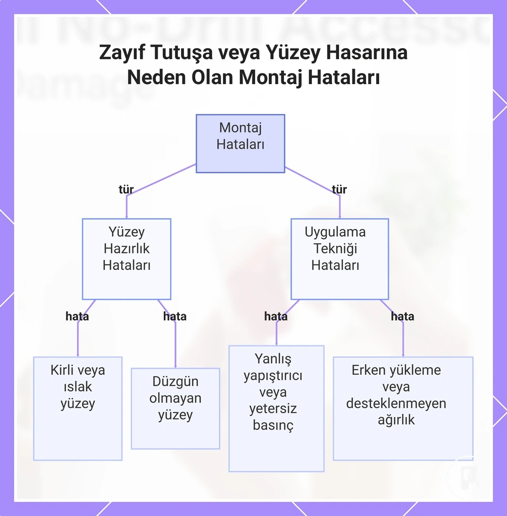 Zayıf Tutuşa veya Yüzey Hasarına Neden Olan Montaj Hataları
